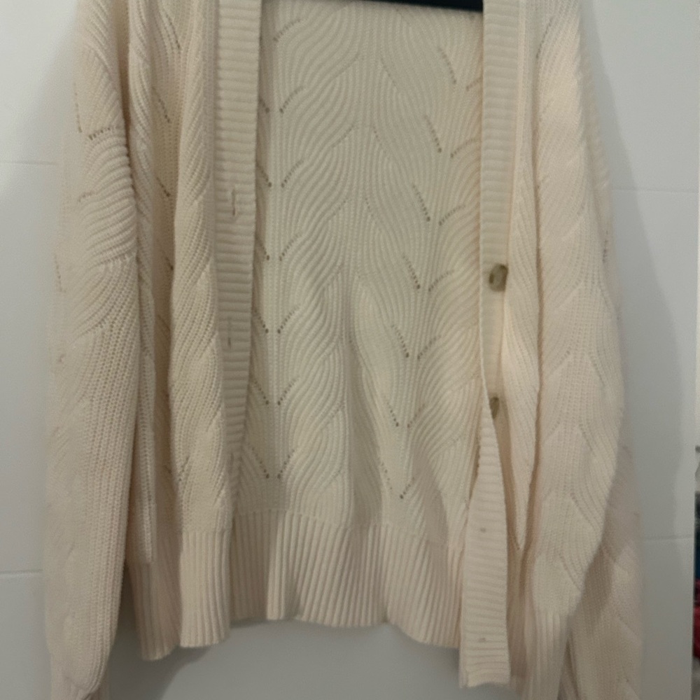 LOFT Cream Women's Cardigan Sweater